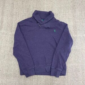 polo ralph Lauren shawl Collar sweatshirt mens large purple 2000s